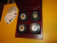 Toews Kane Keith Stamkos Signed Stanley Cup Puckset - Frameworth