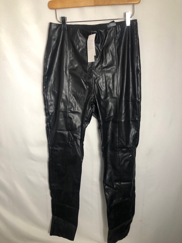 Womens Black Faux Leather Pants. Size 10. H&M. New with Tags. in Women's - Bottoms in Edmonton