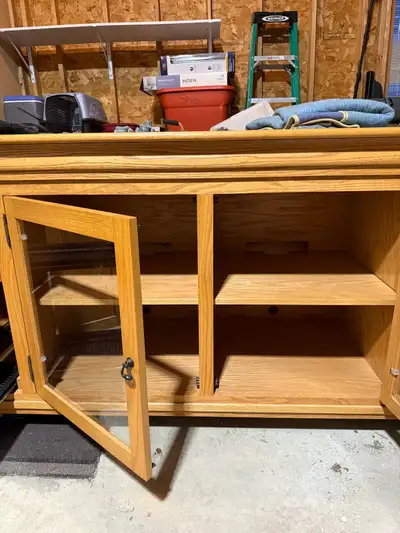 Solid Oak Media Console / Sideboard – 74.5” Long, View more