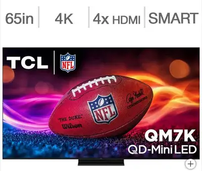 Télévision QLED 65'' 65QM7K 4K  MINI LED 144Hz GOOGLE TV TCL, View more