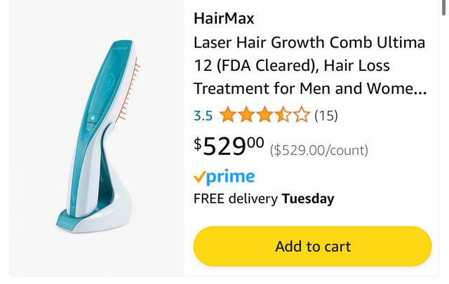 Hairmax Laser Comb 12  in Health & Special Needs in Oakville / Halton Region