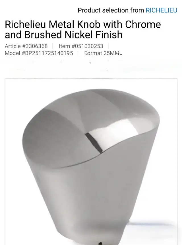 BEAUTIFUL NEW BRUSHED CHROME AND NICKEL KNOBS