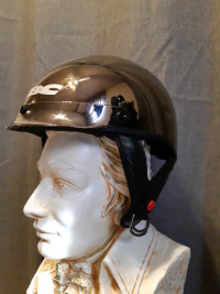 Casque scooter ou moto silver black