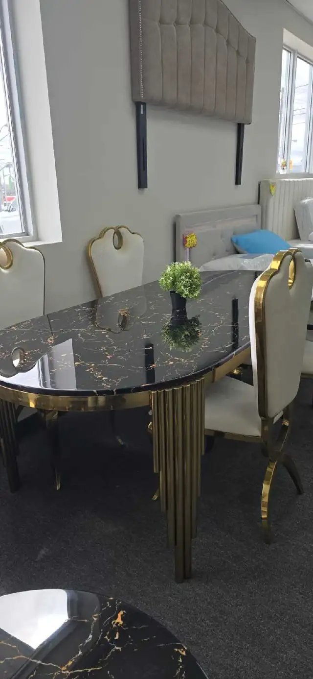 Brand New premium marble 7 piece dinning set for sale near me  in Dining Tables & Sets in Markham / York Region - Image 3