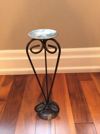 Scroll Candle Holder Stand Wrought Iron 16 Inches Tall!