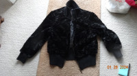 Lady/woman jacket,fake lambswool,black,zipper,lined by INC