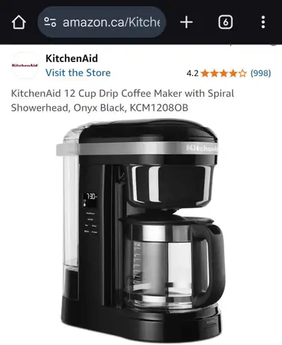 Brew your perfect cup with this used KitchenAid digital drip coffee maker featuring a 12-cup glass c...