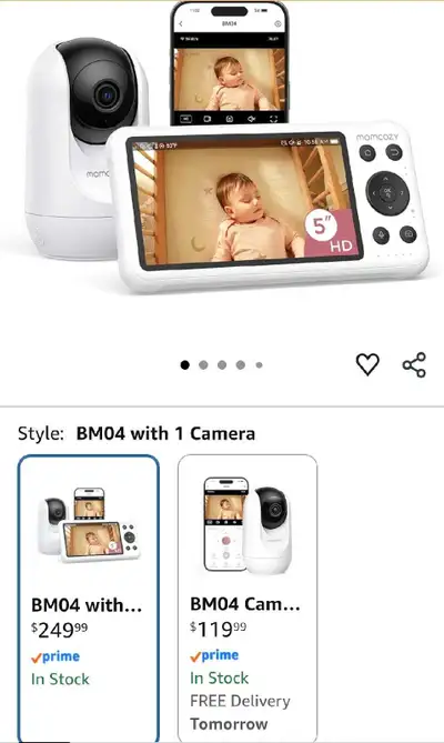 Momcozy 5-inch Dual-Mode Smart Baby Monitor, View more