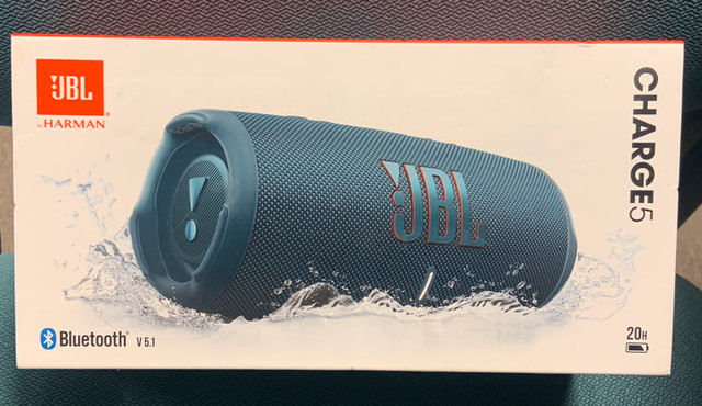 JBL CHARGE 5 PORTABLE BLUETOOTH WATERPROOF SPEAKER BLACK - OPEN in Speakers in Oakville / Halton Region - Image 2