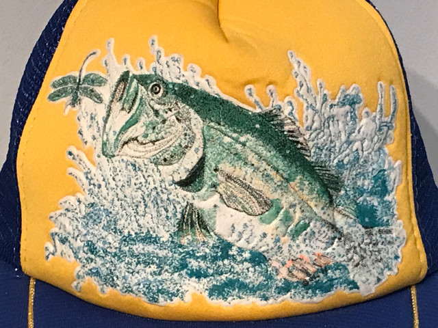 Vintage 1980s Big Mouth Bass Fish SnapBack Cap Fishing Hat in Fishing, Camping & Outdoors in Ottawa - Image 2