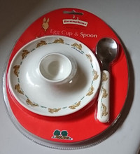 Vintage Royal Doulton Bunnykins Melamine Egg Cup & Spoon