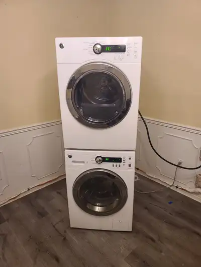 APT SIZE GE 24" White Front-Load Stackable Washer Electric Dryer, View more
