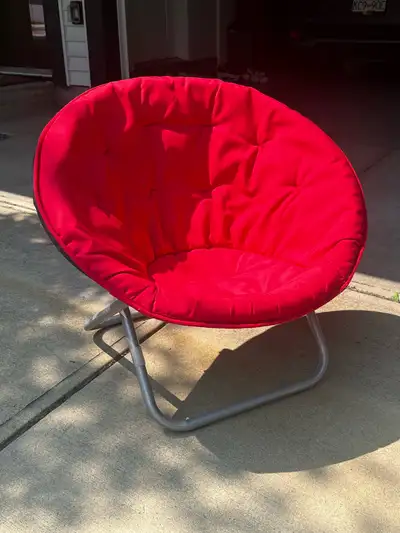 Vibrant red foldable chair, View more