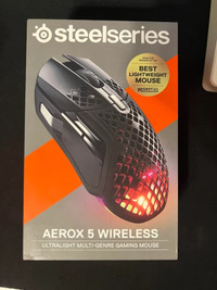 SteelSeries Aerox 5 Wireless Holey RGB Gaming Mouse Ultra Lightw