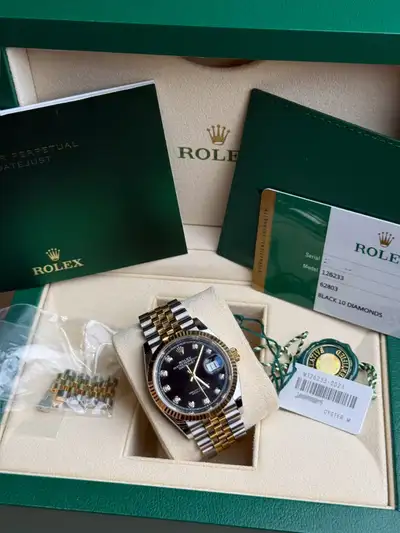 2019 Rolex Datejust 36 — Ref. 126233, Black Diamond Dial, View more
