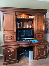 4 Piece Computer Desk, Filing Cabinet, Book Shelf, Mail Table