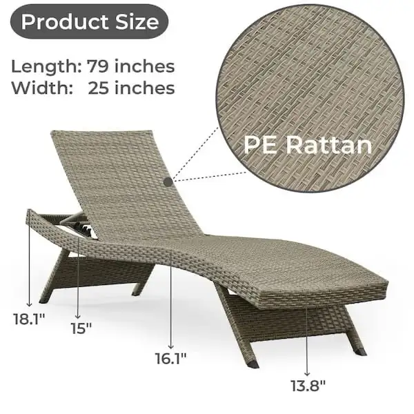 Nature All-Weather Adjustable Resin Outdoor Patio Chaise Lounger in Patio & Garden Furniture in Markham / York Region - Image 6