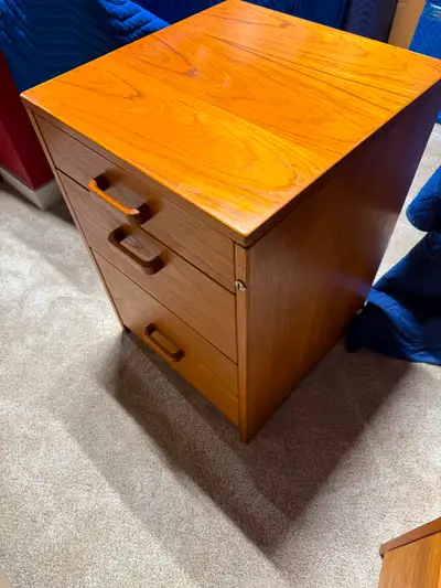 Two available. Teak. Excellent condition. Price is per unit. Holds standard hanging folders in botto...