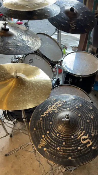 Mapex drumset cost me around $700, Zildjian s darks were $1100, Westbury cymbal stands (3) cost $80...