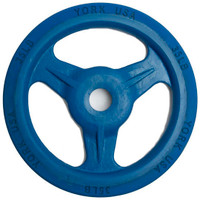 York 35lb Olympic Grip Rubber Bumper Plate Milled Blue