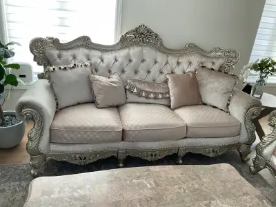 Luxury Sofa Set with Coffee Table – $2700. Beautiful classic-style living room set in excellent cond...