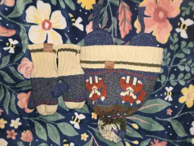 Roots baby hat, mittens, View more