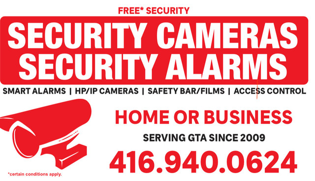 Security  cameras / smart alarms / safety films and bars  in Security Systems in Mississauga / Peel Region - Image 2