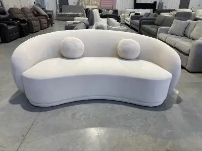New!  Fabric curved couch, View more