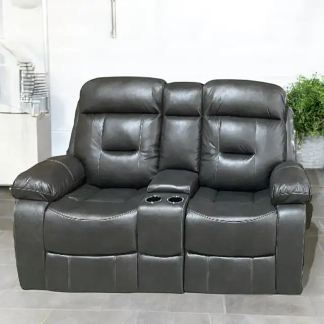 Brand New Air Leather Upholstery Manual Recliner Set Grand Sale in Chairs & Recliners in Kingston - Image 4