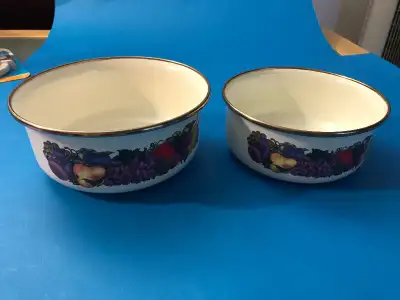 Enamel Nesting Bowls Fruit Set 2 Blow/Patio Planter$12, View more