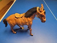 Horse Figurine with Leather Saddle