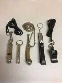 Collection of old whistles