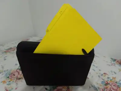 New Audit black color leather bag., View more
