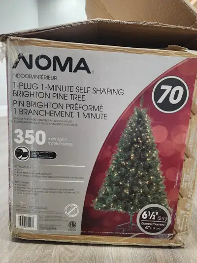 Noma Brighton 6.5ft Pine Tree Prelit with 350 Mini Lights Excellent Condition
