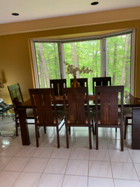 Italian imported dining room table with chairs