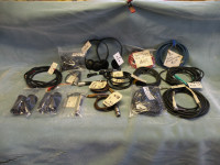 Audio patch cords various. 1/4 inch and XLR. Voltage adaptors.