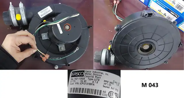 FASCO Inducer Blower Motor Assembly 7021-10928    M043 in Heating, Cooling & Air in City of Toronto - Image 5