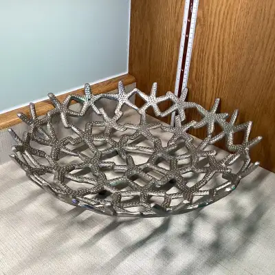 17" Metal Centerpiece Decorative Starfish Nautical Design Bowl, View more