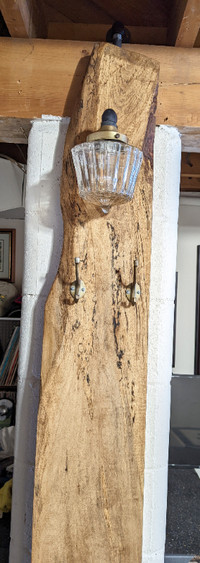 Live Edge Hall Stand with Vintage Light