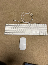 Apple keyboard with numeric pad and Magic Mouse’s 