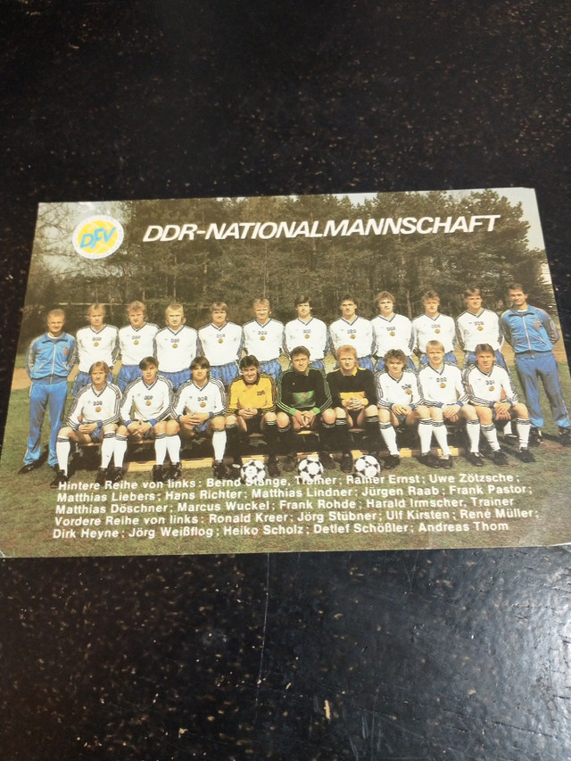1987 East Germany national team picture postcard in Arts & Collectibles in City of Toronto