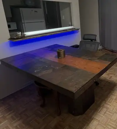 Slate and Wood Dining Table, View more