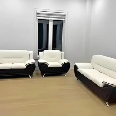 Modern Two-Tone Sofa and Armchair Set, View more