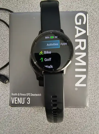 Selling Garmin Venu 3 Fitness and Health Smartwatch - Slight scratch on the screen but not noticeabl...