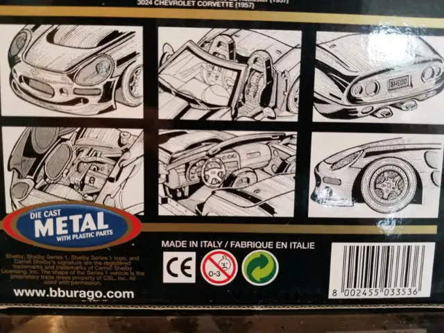 1:18 Diecast Burago 1999 Shelby Series 1 Red in Arts & Collectibles in Markham / York Region - Image 9