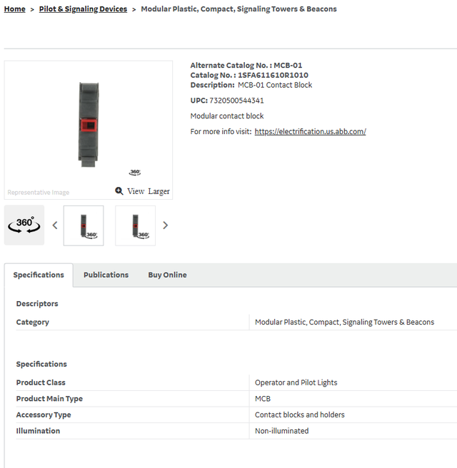 ABB 1SFA611610R1010 MCB-01 10245844 Contact Block 690V 1NC in Electrical in Laval / North Shore - Image 3