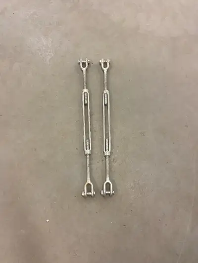 (1x) Turnbuckle hook/hook 5/8"- 18", (2x) Turnbuckle Jaw/Jaw, good condition, $70.00 each obo.