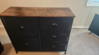 2 fabric dresser/drawers, wood-colored top, 25 total obo