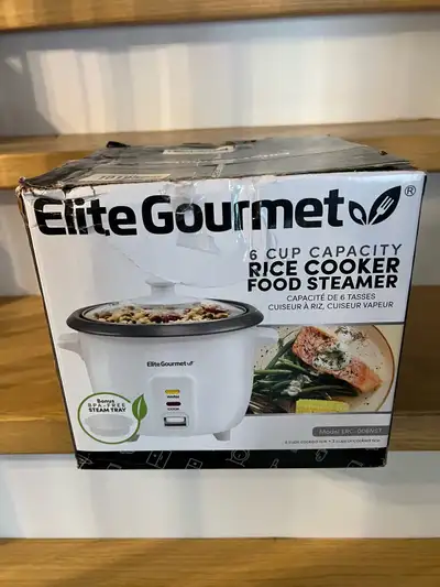 ELITE GOURMET RICE COOKER, FOOD STEAMER, 6 CUPS, View more