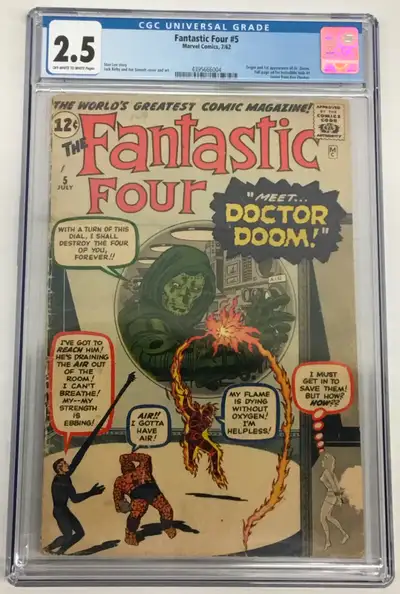 1962 FANTASTIC FOUR #5 CGC 2.5 1ST APP & ORIGIN OF DR. DOOM, View more